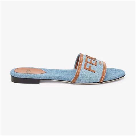 fendi dlides|Fendi denim slides.